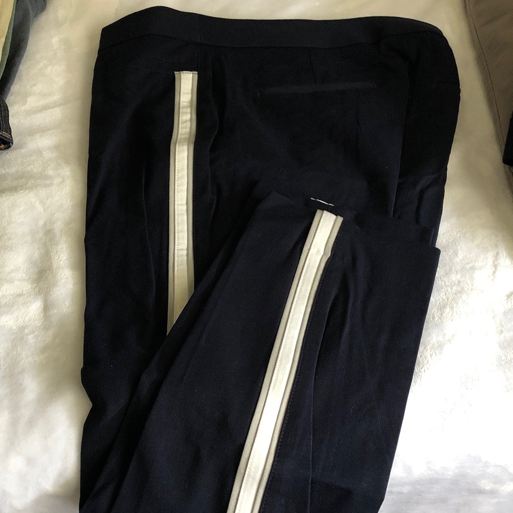 Banana Republic Navy Pants with White Waistband Trim